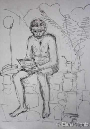 15 - Skizze am Strand I Bleistift, 21 x 30 cm